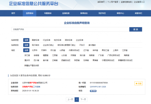 北京中锋资产评估发布全国首家文物资源资产评估标准