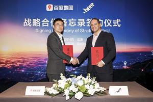 HERE Technologies 与百度地图签署战略合作备忘录，携手为车企打造全球车道级导航与智能驾驶地图解决方案